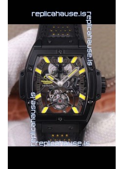 Hublot Masterpiece MP Senna Edition Genuine Tourbillon Swiss Replica Watch in PVD Coating