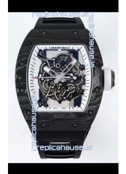 Richard Mille RM055 Forged Carbon Casing 1:1 Mirror Replica Watch in Black Strap 