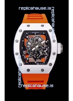 Richard Mille RM055 Ceramic Casing 1:1 Mirror Replica Watch in Orange Strap 