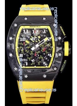 Richard Mille RM011 Felipe Massa 1:1 Mirror Quality One Piece Black Forged Carbon Case Watch