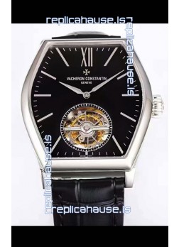 Vacheron Constantin Malte Tourbillon 1:1 Mirror Stainless Steel Swiss Replica Black Dial 