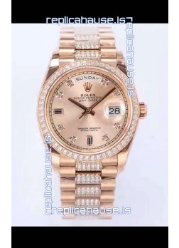Rolex Day Date Presidential Rose Gold Watch 36MM - Rose Gold Dial 1:1 Mirror Quality Watch