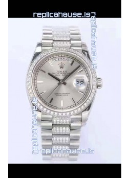 Rolex Day Date Presidential 904L Steel 36MM - Steel Dial 1:1 Mirror Quality Watch