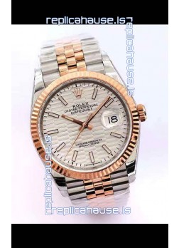Rolex Datejust Fluted-Motif Dial 41MM Cal.3135 Movement Swiss Replica Watch in 904L Two Tone Casing