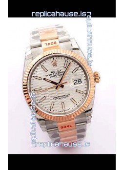 Rolex Datejust Fluted-Motif Dial 41MM Cal.3135 Movement Swiss Replica Watch in 904L Two Tone Casing