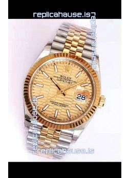 Rolex Datejust Fluted-Motif Dial 41MM Cal.3135 Movement Swiss Replica Watch in 904L Two Tone Casing
