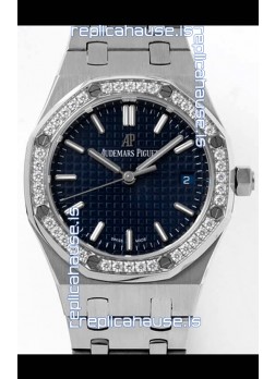Audemars Piguet Royal Oak Swiss Automatic 34MM Swiss Watch Blue Dial - 1:1 Mirror Replica Edition