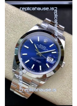 Rolex Datejust 126300 41MM Cal.3135 Swiss 1:1 Mirror Replica Watch in 904L Blue Dial