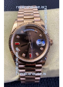 Rolex Day Date 36MM 118235 Rose Gold in Brown Dial 1:1 Mirror Replica Watch