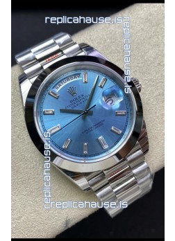 Rolex Day Date Presidential 228206 904L Steel 40MM - ICE BLUE Dial 1:1 Mirror Quality Watch