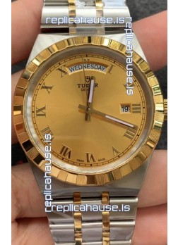 Tudor Royal Edition Watch - 1:1 Mirror Replica in Two Tone Casing - Gold Roman Dial