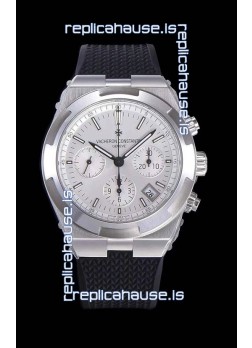 Vacheron Constantin Overseas Chronograph White Dial Swiss Replica Watch - Rubber Strap