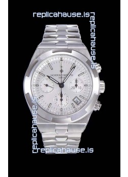 Vacheron Constantin Overseas Chronograph White Dial Swiss Replica Watch - Stainless Steel Strap