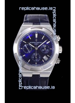 Vacheron Constantin Overseas Chronograph Blue Dial Swiss Replica Watch - Leather Strap