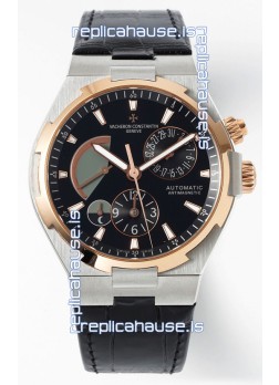 Vacheron Constantin Power Reserve Black Dial Two Tone Black Dial Swiss Replica Watch