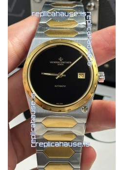 Vacheron Constantin Historiques 222 Super Clone 37MM Two Tone Casing Watch in Black Dial 