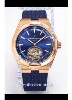 Vacheron Constantin Overseas Tourbillon Rose Gold in Blue Dial Rubber Strap 1:1 Mirror Replica