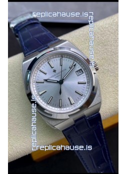 Vacheron Constantin Overseas 1:1 Mirror Swiss Replica Watch in Steel Dial - Leather Strap