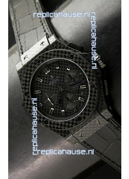 Hublot Swiss Replica Watch in Black Fibre Carbon Dial