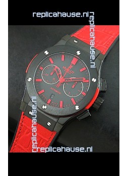 Hublot Big Bang Classic Fusion Swiss Replica PVD Watch in Red Strap