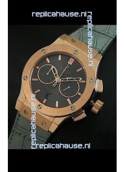 Hublot Big Bang Classic Fusion Swiss Replica Rose Gold Watch in Grey Strap