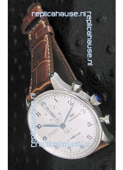 IWC Portuguese Chronograph Swiss Replica Watch in White Dial