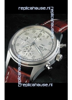 IWC Der Flieger Chronograph Swiss Replica Watch in White Dial