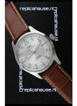 IWC Fliegeruhr International Watch Co. Swiss Automatic Replica Watch in Brown Leather Strap