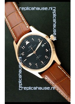 IWC Fliegeruhr International Watch Co. Swiss Automatic Rose Gold Watch in Black Dial