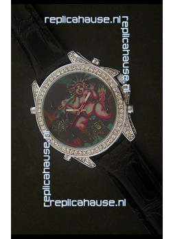 Five Time Zones J&C Imitations Japanese Watch in Full Diamonds