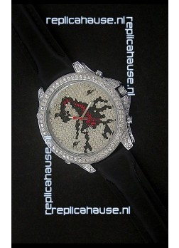 Five Time Zones J&C Clone Watch in Full Diamonds