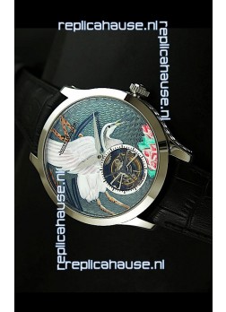 Jaeger LeCoultre Porcelain Crane Flying Tourbillon Watch - MIRROR REPLICA