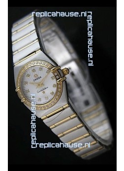 Omega Constellation Chronometer Lady Swiss Watch Two Tone - Real 18K Gold 