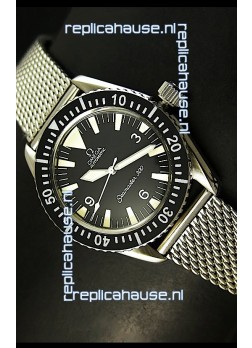 Omega Seamaster 300 Black Dial Swiss Watch with Mesh Strap