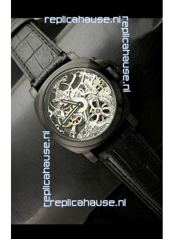 Panerai Radiomir Skeleton Swiss Watch in PVD