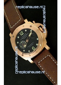 Panerai Luminor Submersible 1000M Japanese Automatic Rose Gold Watch in Black Dial