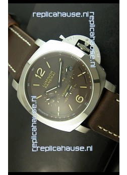 Panerai PAM365 L’Astronomo Luminor 1950 GMT Equation of Time Watch Brown Dial Steel