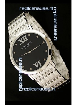 Patek Philippe Geneve Men Japanese Watch in Black Dial