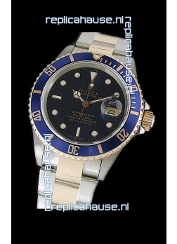 Rolex Submariner Japanese Watch in Blue Bezel Two Tone Case