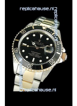 Rolex Submariner Japanese Watch in Black Bezel Two Tone Case