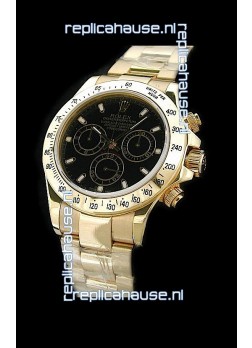 Rolex Daytona Swiss Replica Gold Watch in White Stick Hour Markers