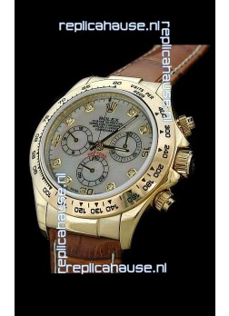 Rolex Daytona Cosmograph Swiss Replica Gold Watch in Mother of Pearl Dial