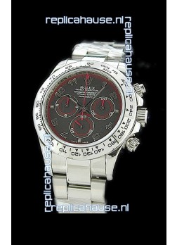Rolex Daytona Cosmograph Swiss Replica Steel Watch in Red Subdial