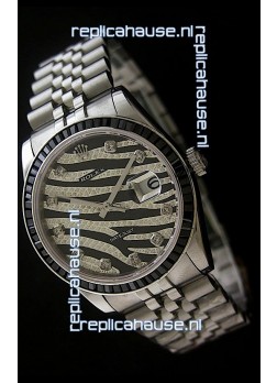 Rolex Datejust Mens Japanese Replica Watch in Leopard Dial