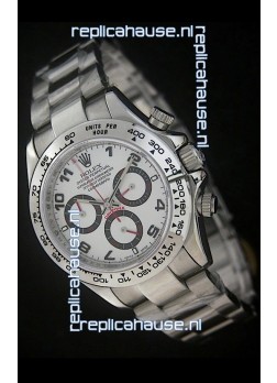 Rolex Daytona Japanese Replica Steel Watch in White Dial