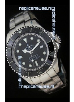Rolex Sea-Dweller Deepsea Swiss Replica Steel Watch in Black Dial