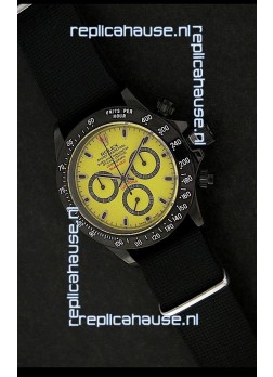 Rolex Daytona Oyster Perpetual Swiss Replica PVD Watch in Yellow Dial