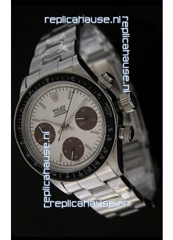 Rolex Daytona Oyster Perpetual Swiss Replica Steel Watch in Brown Sub dial