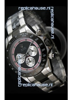Rolex Daytona Cosmograph Swiss Replica Black PVD Watch in Silver Subdials 