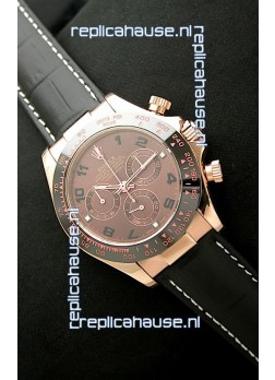 Rolex Daytona Cosmograph Swiss Rose Gold Replica Watch in Brown Dial